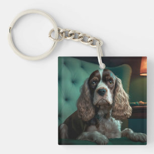 Llavero Diseño Clásico de Retrato de Cocker Spaniel Elegan