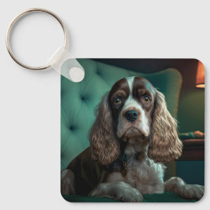Llavero Diseño Clásico de Retrato de Cocker Spaniel Elegan