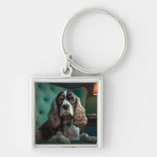 Llavero Diseño Clásico de Retrato de Cocker Spaniel Elegan