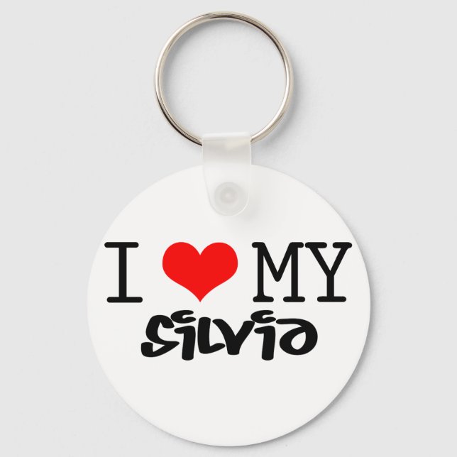 Llavero Diseño clásico "I Love My Silvia" (Anverso)