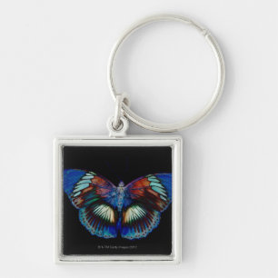 Llavero Diseño colorido de la mariposa contra el contexto