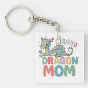 Llavero Diseño colorido de mamás de dragón certificadas