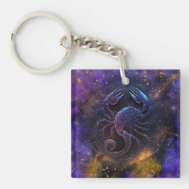 Llavero Diseño de Acuarela del Signo Zodiacal Escorpio