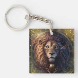 Llavero Diseño de Acuarela del Signo Zodiacal Leo