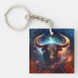 Llavero Diseño de Acuarela del Signo Zodiacal Tauro