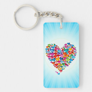 Llavero Diseño de Acuarela en Forma de Corazón de San Vale