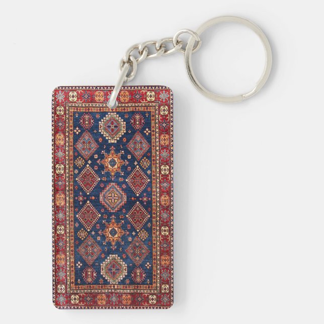Llavero Diseño de Alfombra Turca Persa Oriental (Atrás)