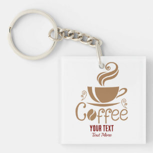 Llavero Diseño de Amante del Café – Gráfica Minimalista de