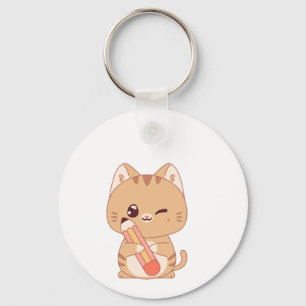 LLAVERO DISEÑO DE AMANTES DE GATOS DE CUTE CAT STUDENT