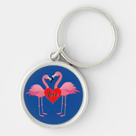 Llavero Diseño de amor Flamingo Rosa - Keychain redondo pr