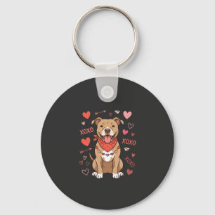 Llavero Diseño de amor perro Pitbull XOXO San Valentín