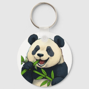 Llavero Diseño de animal de dibujos animados de bambú de p