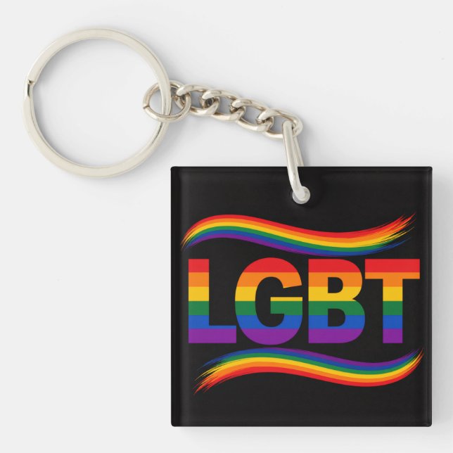 Llavero Diseño de arcoíris del Orgullo LGBT (Frente)