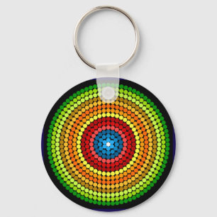 Llavero Diseño de arte de mandala abstracto punteado-65904