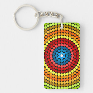 Llavero Diseño de arte de mandala abstracto punteado-65904