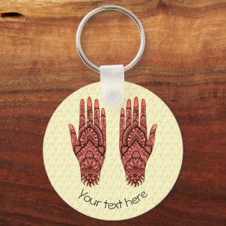 Llavero Diseño de arte de tatuaje de mano de Mehndi person