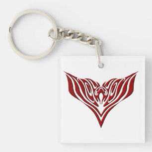 Llavero Diseño de arte de tatuaje neo-tribal de pájaro de