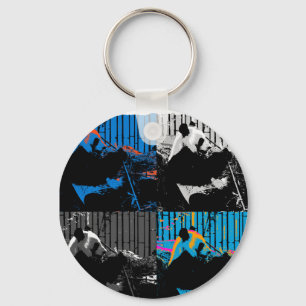 Llavero Diseño de arte moderno multipanel de oso panda