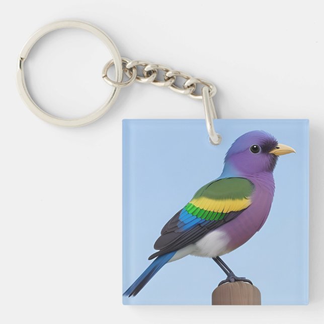 Llavero 🌿 Diseño de Ave Posada para un Estilo Inspirado e (Frente)