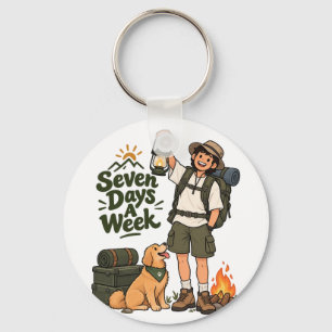 Llavero Diseño de aventura de camping siete días a la sema