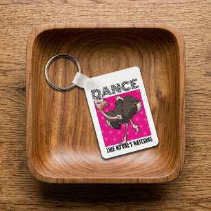 Llavero Diseño de avestruz extravagante bailando como si n