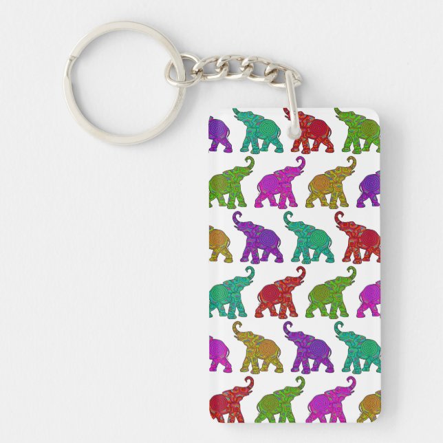 Llavero Diseño de baldosas para el patrón Elephant Walk (Frente)