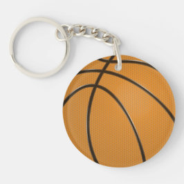 Llavero Diseño de baloncesto en Naranja tradicional y negr