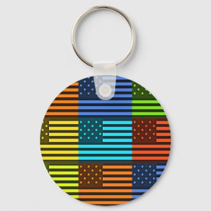 Llavero Diseño de bandera con motivo americano inspirado e