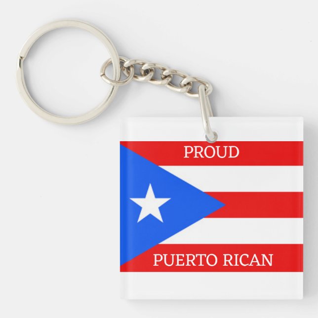 Llavero Diseño de bandera de Puerto Rico (Frente)