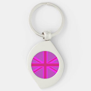 Llavero Diseño de bandera Union Jack fucsia rosa
