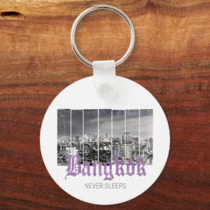 Llavero Diseño de Bangkok Skyline Vintage BKK Retro Tailan