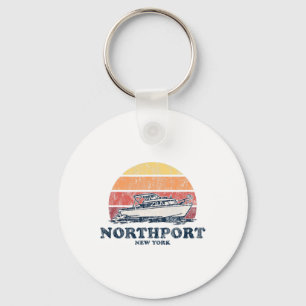 Llavero Diseño de barcos retro para nevado Northport Ny Vi