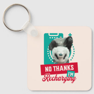 Llavero Diseño de Batería Social Panda Agotado Introvertid