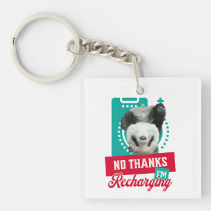 Llavero Diseño de Batería Social Panda Agotado Introvertid