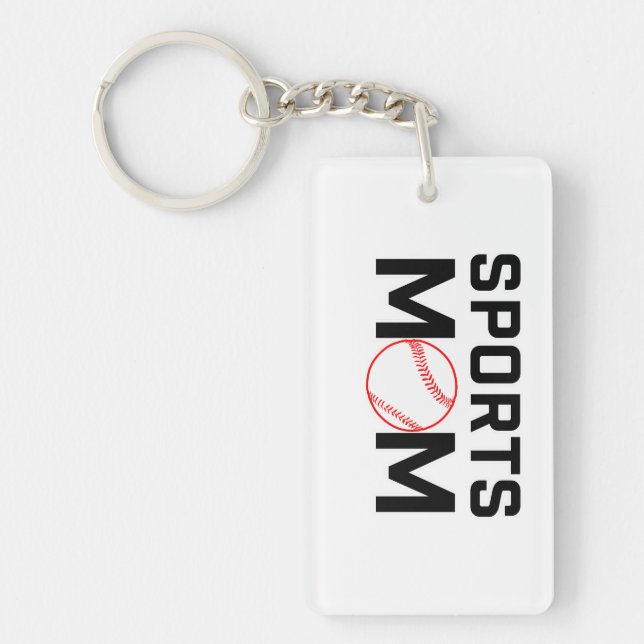 Llavero Diseño de béisbol para madres deportivas (Frente)