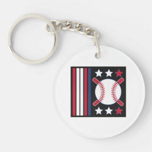 Llavero Diseño de béisbol patriótico