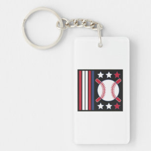 Llavero Diseño de béisbol patriótico