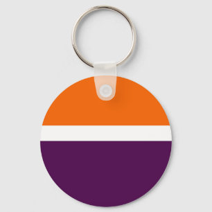Llavero Diseño de bloque de color blanco morado naranja