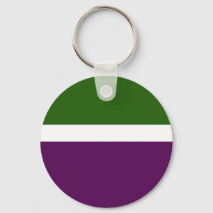 Llavero Diseño de bloques de color verde blanco morado
