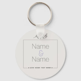 LLAVERO DISEÑO DE BODAS NATURAL MÍNIMO ORGÁNICO EDITABLE