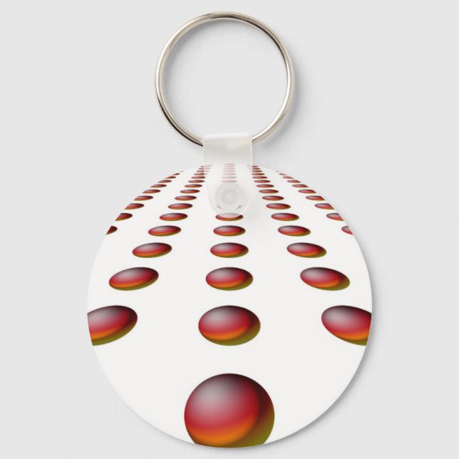 Llavero Diseño de Bola Rojo Retro (Anverso)