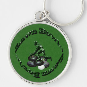 Llavero Diseño de bolas de césped verde cincelado, Keychai