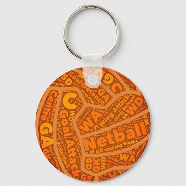 Llavero Diseño de bolas de Naranja para Netball (Anverso)