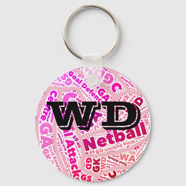 Llavero Diseño de bolas de posición del jugador de netball (Anverso)
