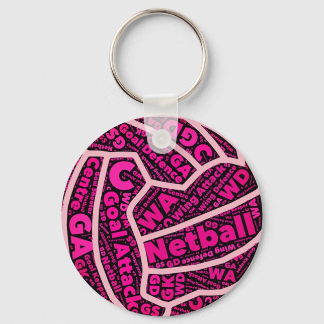 Llavero Diseño de bolas de posiciones de Netball personali (Anverso)