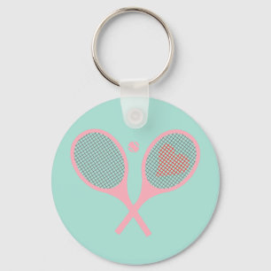 Llavero Diseño de bolas para jugadores de tenis del coraz