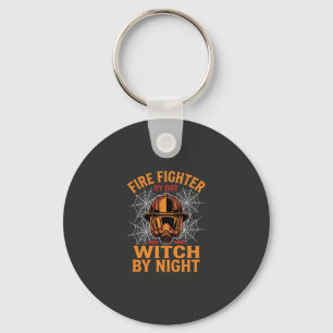 Llavero Diseño de bruja de Halloween para bomberos