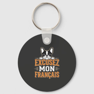 Llavero Diseño de Bulldog Francés Excusez Mon Franais