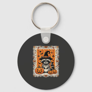 Llavero Diseño de calabaza de Halloween de mapache espeluz