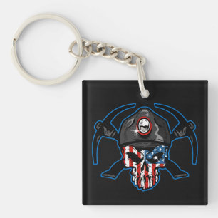 LLAVERO DISEÑO DE CALAVERA DE MINERO DE CARBÓN DE EE. UU.